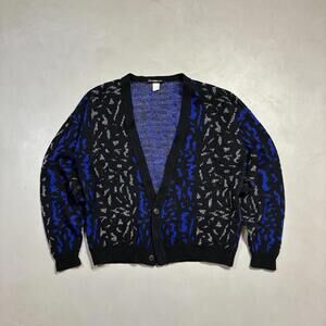 Vintage Playboy Geometric Knit Cardigan Sweater Mens L